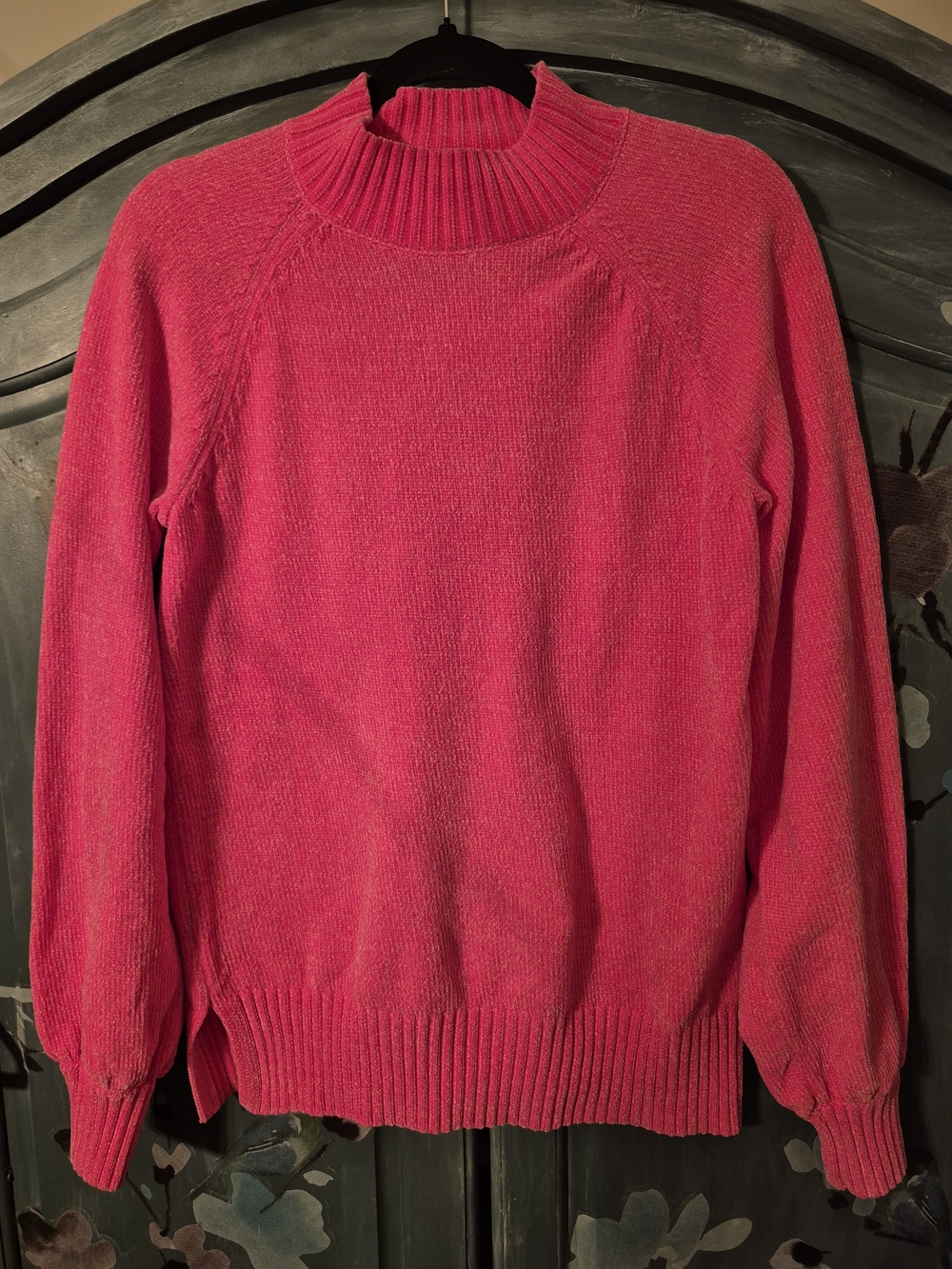 Belle by Kim Gravel Hot Pink Chinelle Mock Neck Sweater